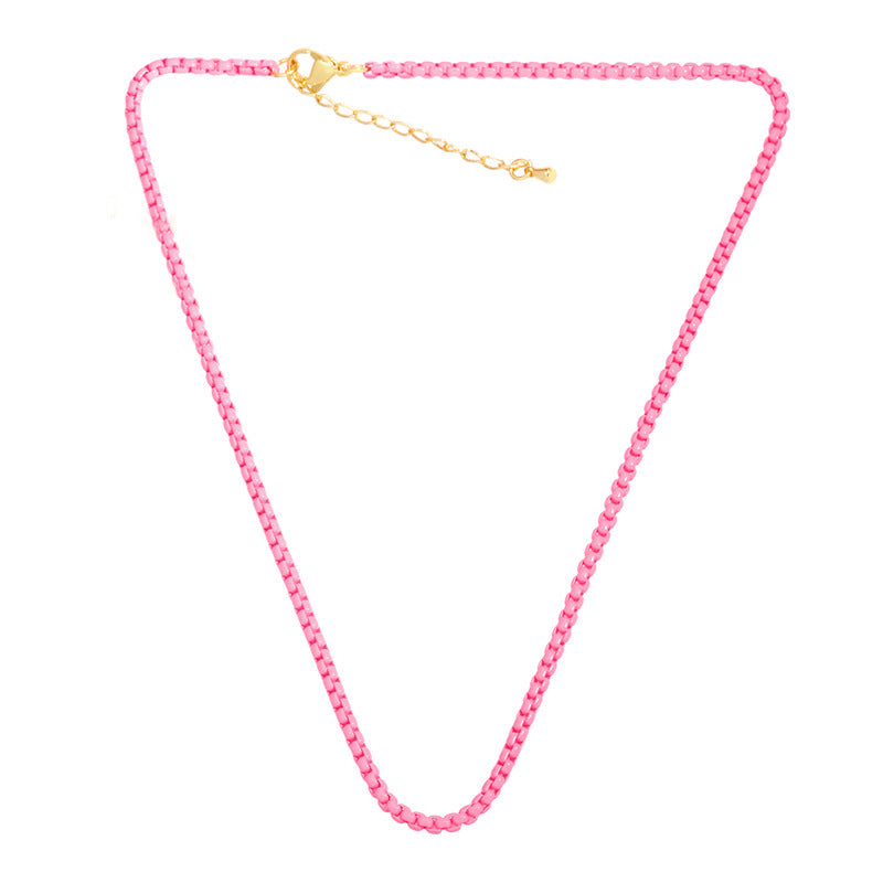 Gooddiy Wholesale Jewelry Bohemian Simple Candy Color Clavicle Chain