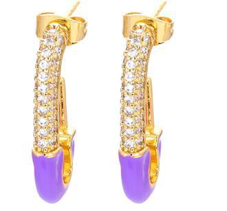 Gooddiy Simple Dripping Oil Diamond-studded Geometric Earrings Wholesale Jewelry