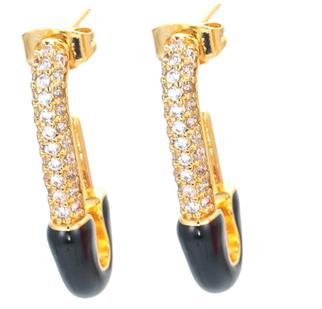 Gooddiy Simple Dripping Oil Diamond-studded Geometric Earrings Wholesale Jewelry