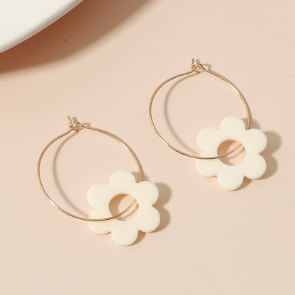 Gooddiy Korean Style Geometric Flower Acrylic Earrings Wholesale Jewelry