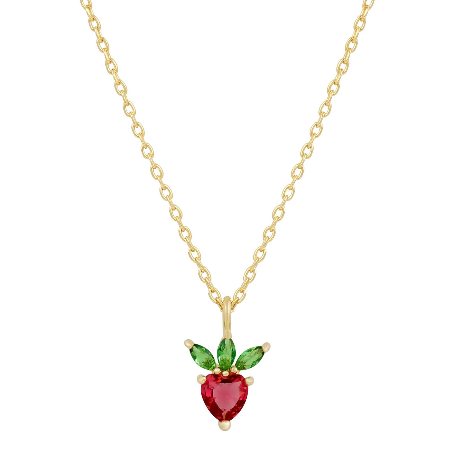 Wholesale Jewelry Cherry Peach Tropical Fruit Pendant Copper Inlaid Zircon Necklace Gooddiy