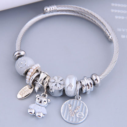 Nihaojewelry Wholesale Jewelry Fashion Cute Bear Multi-Element Pendant Bracelet