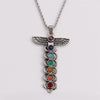 Seven Chakra Pendant Crystal Gem Alloy Inlaid Ethnic Style Necklace Wholesale Jewelry Gooddiy