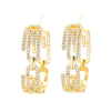 Wholesale Jewelry Zircon Paper Clip Hollow Copper Earrings Gooddiy