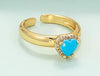 Wholesale New Micro-inlaid Heart Zircon Opening Adjustable Ring Gooddiy