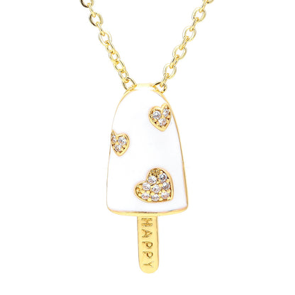 Wholesale Jewelry Popsicle-shaped Oil Drop Pendant Copper Inlaid Zircon Necklace Gooddiy