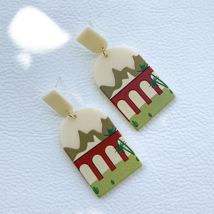 Wholesale Jewelry Plate Printing Pattern Acrylic Earrings Gooddiy