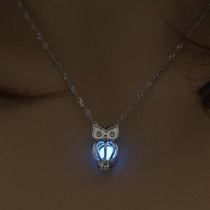 Wholesale Jewelry Luminous Hollow Owl-shaped Pendant Necklace Gooddiy