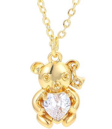 Wholesale Jewelry Heart Bear Pendant Copper Inlaid Zircon Necklace Gooddiy