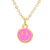 Wholesale Jewelry Smile Face Oil Drop Pendant Copper Necklace Gooddiy
