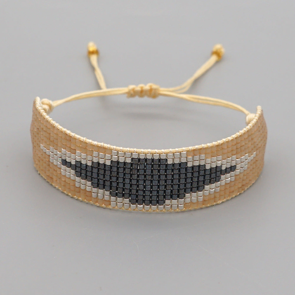 Geometric Miyuki Beads Handmade Woven Ethnic Style Wide Bracelet Wholesale Jewelry Gooddiy