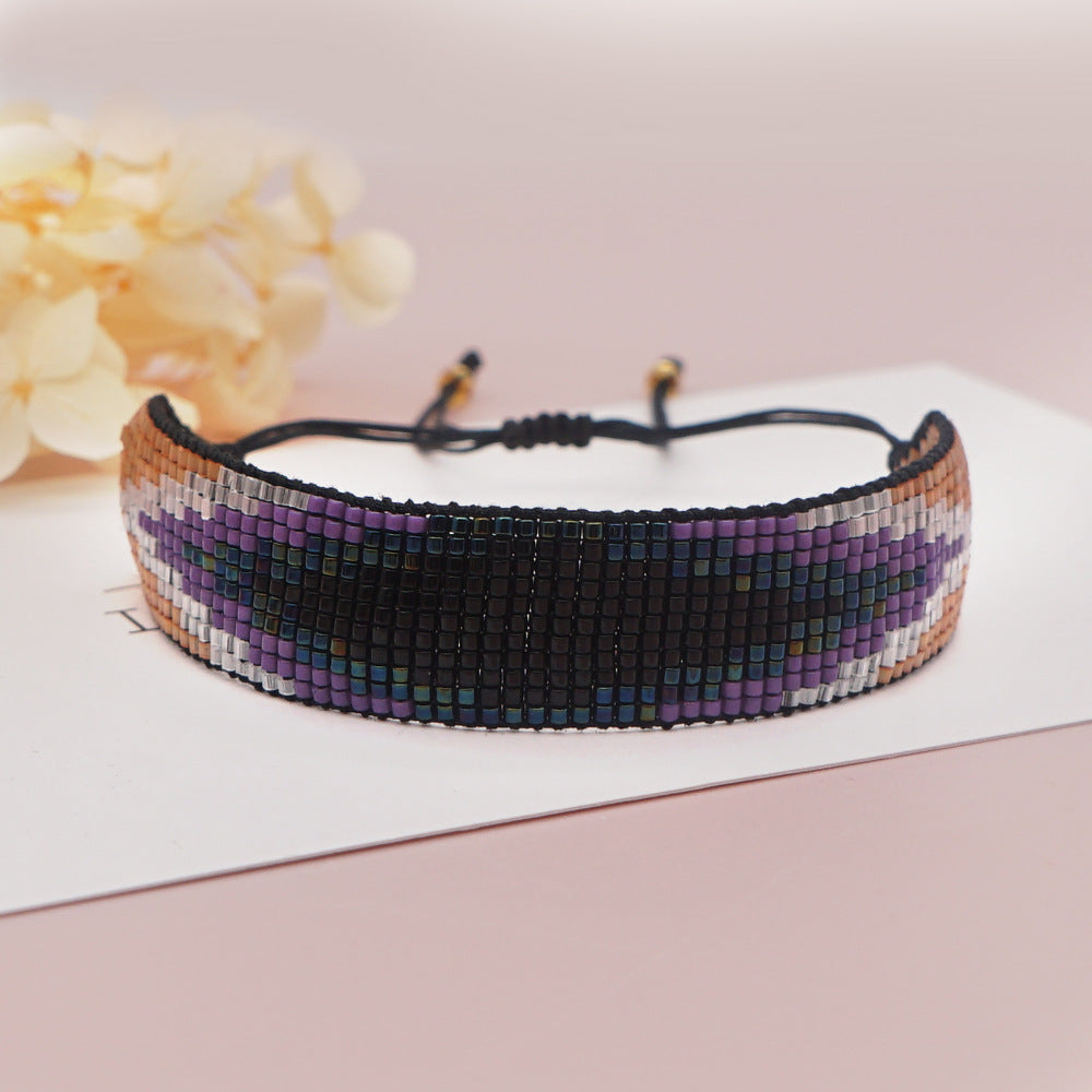 Geometric Miyuki Beads Handmade Woven Ethnic Style Wide Bracelet Wholesale Jewelry Gooddiy