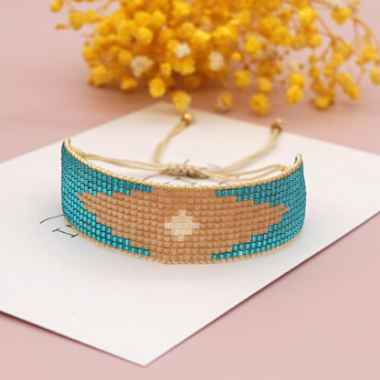 Geometric Miyuki Beads Handmade Woven Ethnic Style Wide Bracelet Wholesale Jewelry Gooddiy