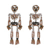 Fashion Skeleton Diamond Alloy Acrylic Earrings Ear Studs