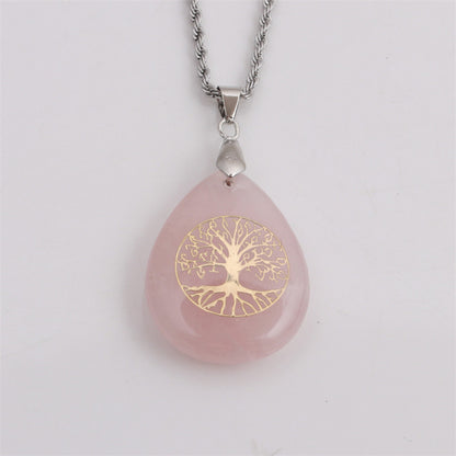 Wholesale New Carving Tree Of Life Drop Pendant Stainless Steel Necklace Gooddiy