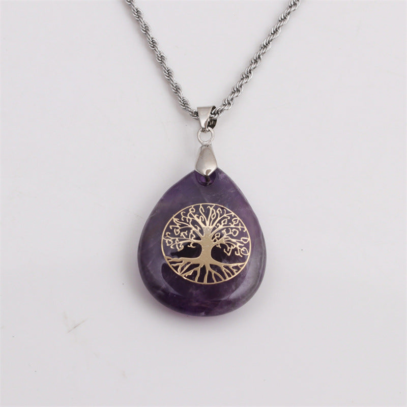 Wholesale New Carving Tree Of Life Drop Pendant Stainless Steel Necklace Gooddiy