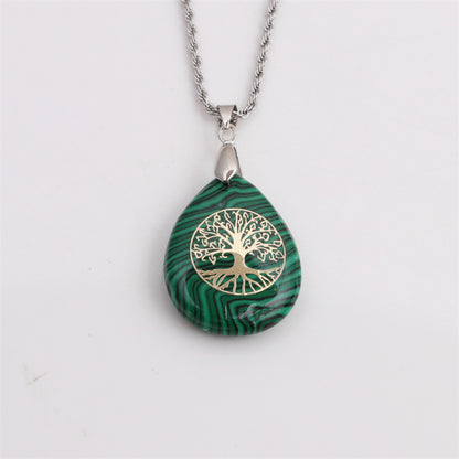 Wholesale New Carving Tree Of Life Drop Pendant Stainless Steel Necklace Gooddiy