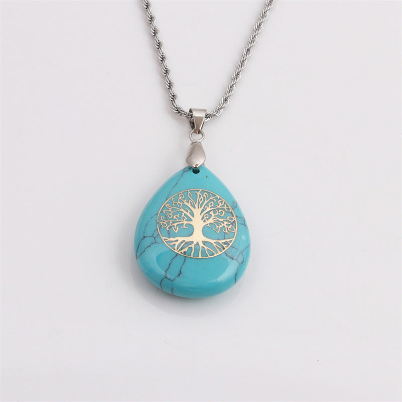 Wholesale New Carving Tree Of Life Drop Pendant Stainless Steel Necklace Gooddiy