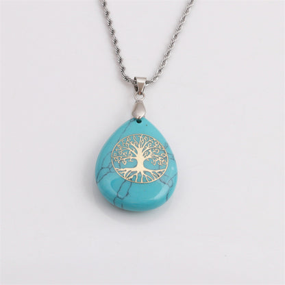 Wholesale New Carving Tree Of Life Drop Pendant Stainless Steel Necklace Gooddiy