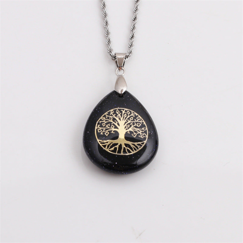 Wholesale New Carving Tree Of Life Drop Pendant Stainless Steel Necklace Gooddiy