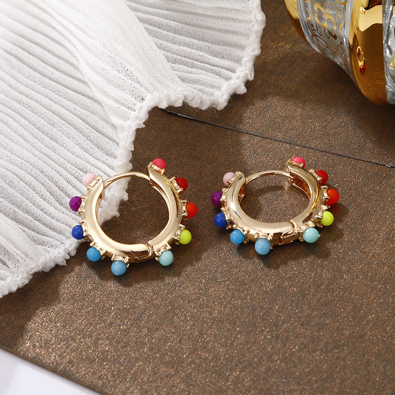 Wholesale Jewelry Hollow Color Round Pearl Earrings Gooddiy