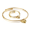New Fashion Stainless Steel Heart-shaped Open Bracelet Two-piece Set Wholesale Gooddiy