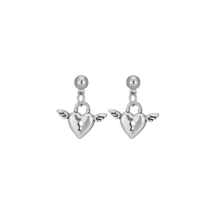 Retro Heart Plating Alloy No Inlaid Earrings