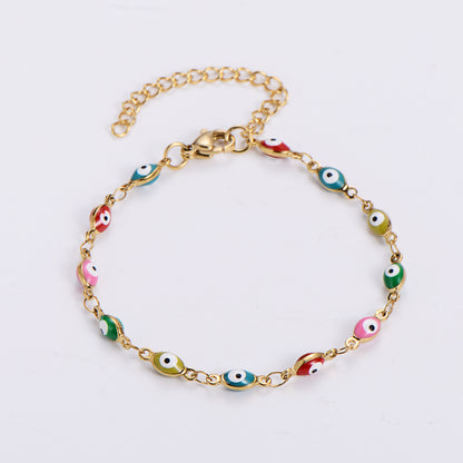 Ethnic Style Eye Titanium Steel Stoving Varnish No Inlaid Bracelets