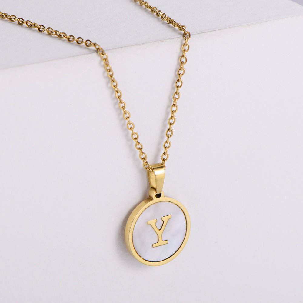 Simple Style Letter Shell Pendant Necklace