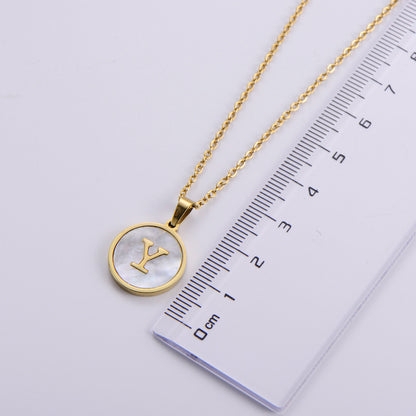 Simple Style Letter Shell Pendant Necklace