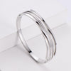 Korean Simple Stainless Steel Striped Three-color Rhinestone Bracelet Wholesale Gooddiy