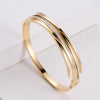 Korean Simple Stainless Steel Striped Three-color Rhinestone Bracelet Wholesale Gooddiy