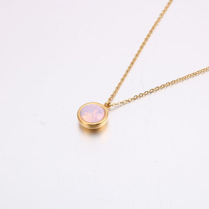 Korean Round Pendant Titanium Steel Necklace Wholesale Gooddiy