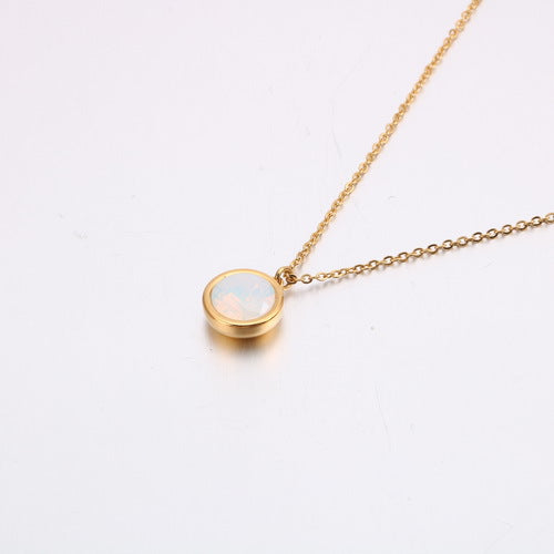 Korean Round Pendant Titanium Steel Necklace Wholesale Gooddiy