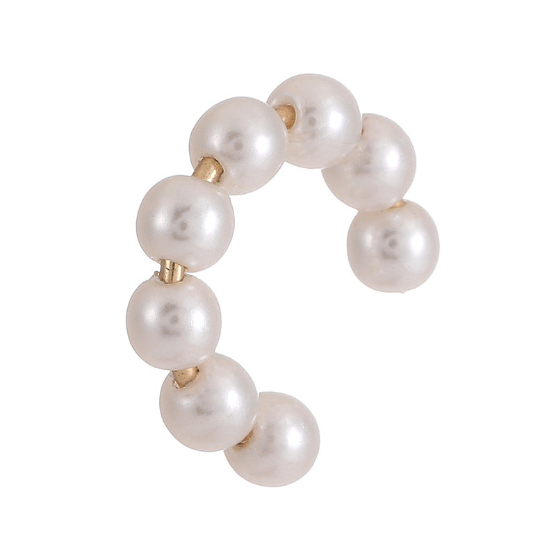 Wholesale Jewelry C-Shaped Pearl Splicing Ear Clip Nihaojewelry