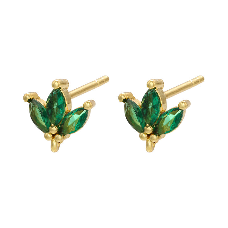 Retro Geometric Green Gemstones Diamond Copper Earrings Wholesale Gooddiy