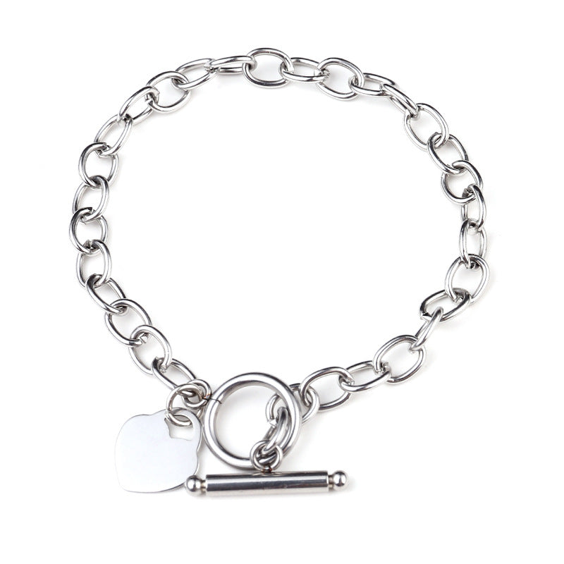 Simple Style Heart Stainless Steel No Inlaid Bracelets