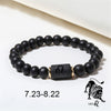 Wholesale Jewelry 12 Constellation Pattern Black Frosted Agate Beaded Bracelet Gooddiy