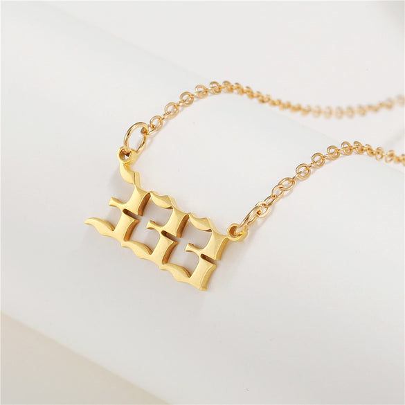 Simple Fashion Angel 000-999 Stainless Steel Number Necklace Wholesale Gooddiy