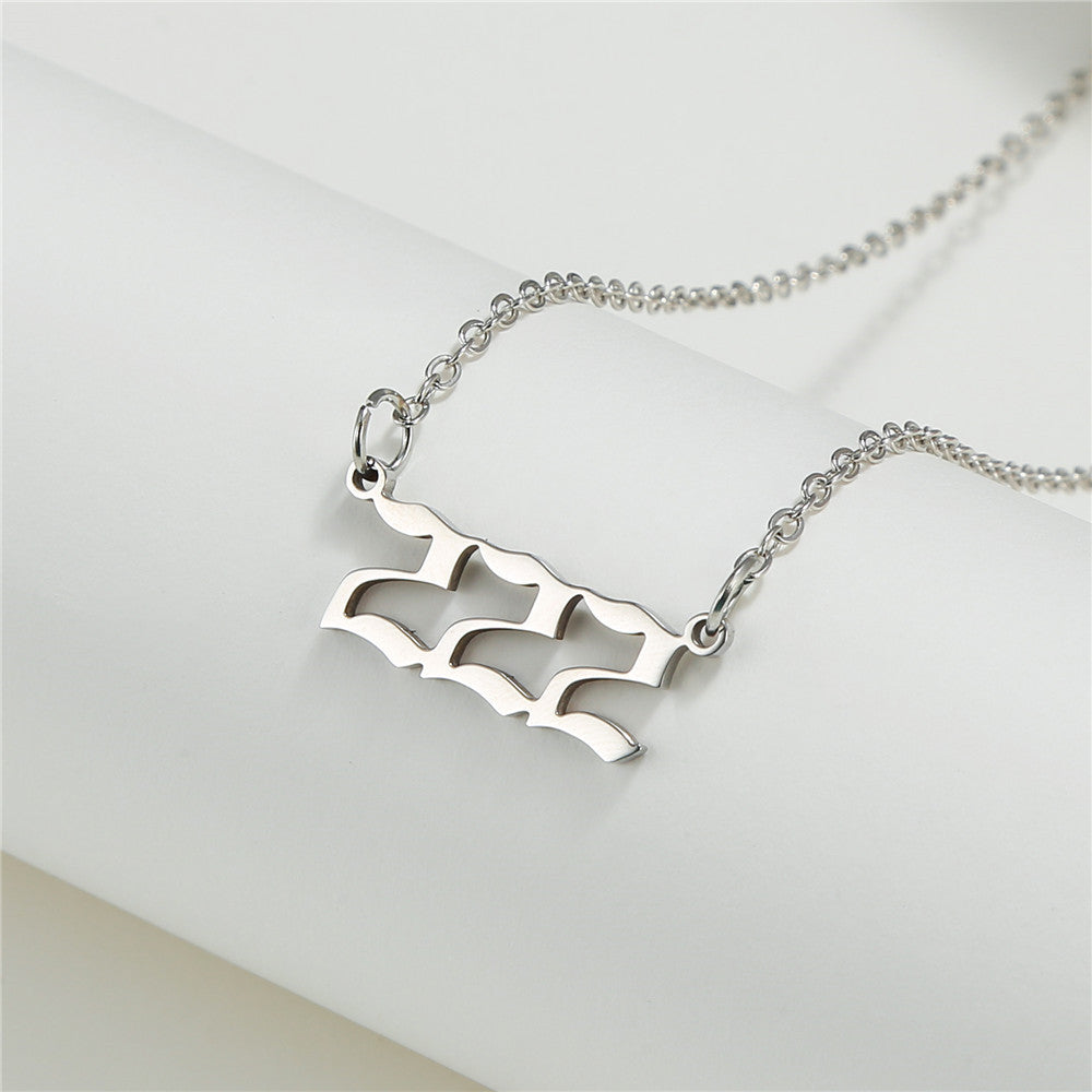 Simple Fashion Angel 000-999 Stainless Steel Number Necklace Wholesale Gooddiy