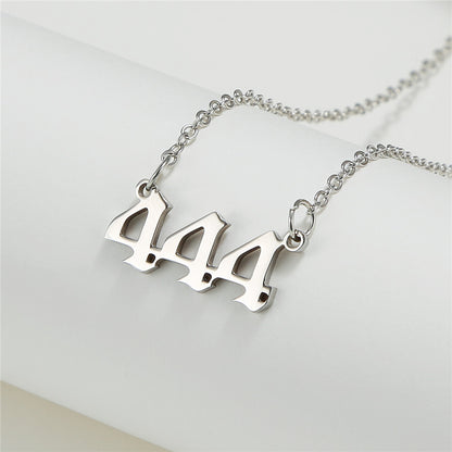 Simple Fashion Angel 000-999 Stainless Steel Number Necklace Wholesale Gooddiy