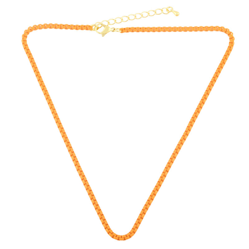 Gooddiy Wholesale Jewelry Bohemian Simple Candy Color Clavicle Chain