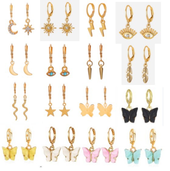 Creative Heart-shaped Ear Hoop Earrings New Trend Street Shooting Earrings Set