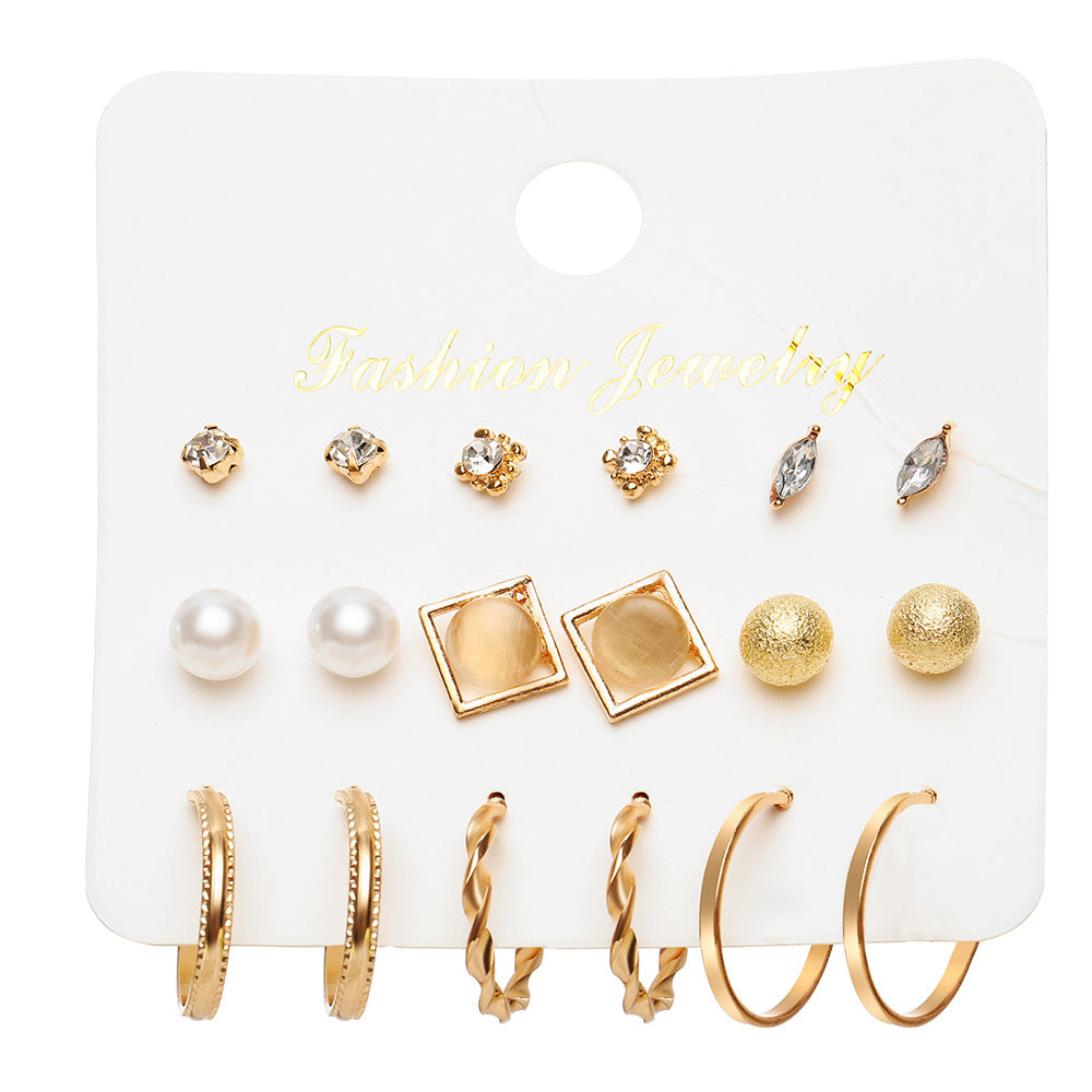 Novelty Plating Alloy Artificial Pearls Earrings