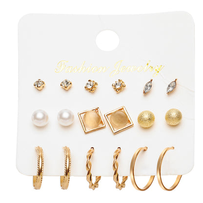 Novelty Plating Alloy Artificial Pearls Earrings