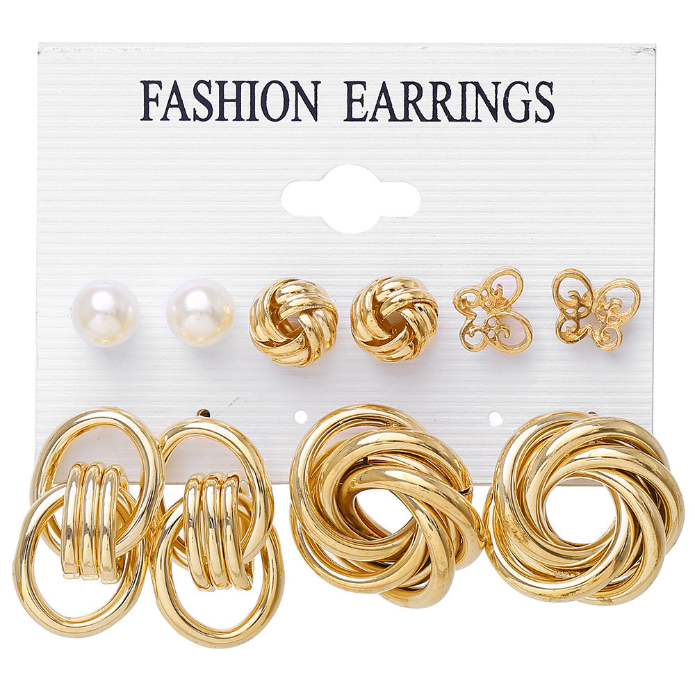 Novelty Plating Alloy Artificial Pearls Earrings