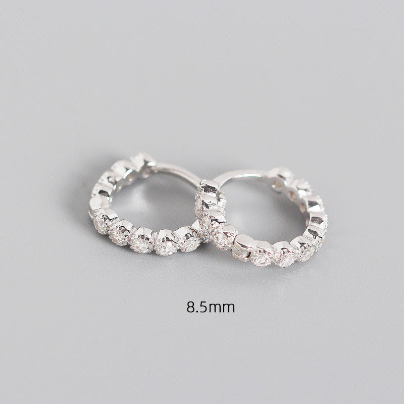 S925 Sterling Silver Geometric Diamond Ear Clip Wholesale Hello Jewelry