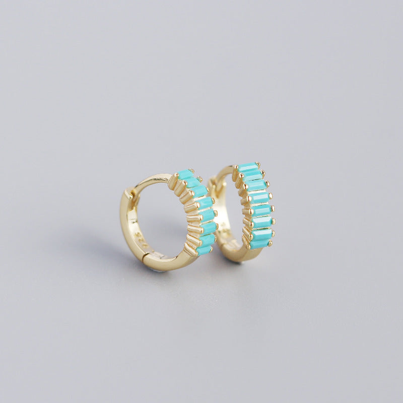 Fashion Geometric Plating Gem Earrings Ear Studs