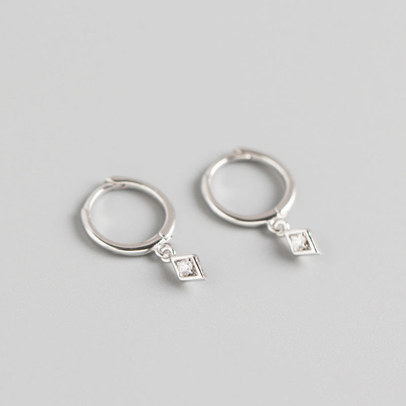 S925 Sterling Silver Geometric Diamond Earrings Wholesale Gooddiy