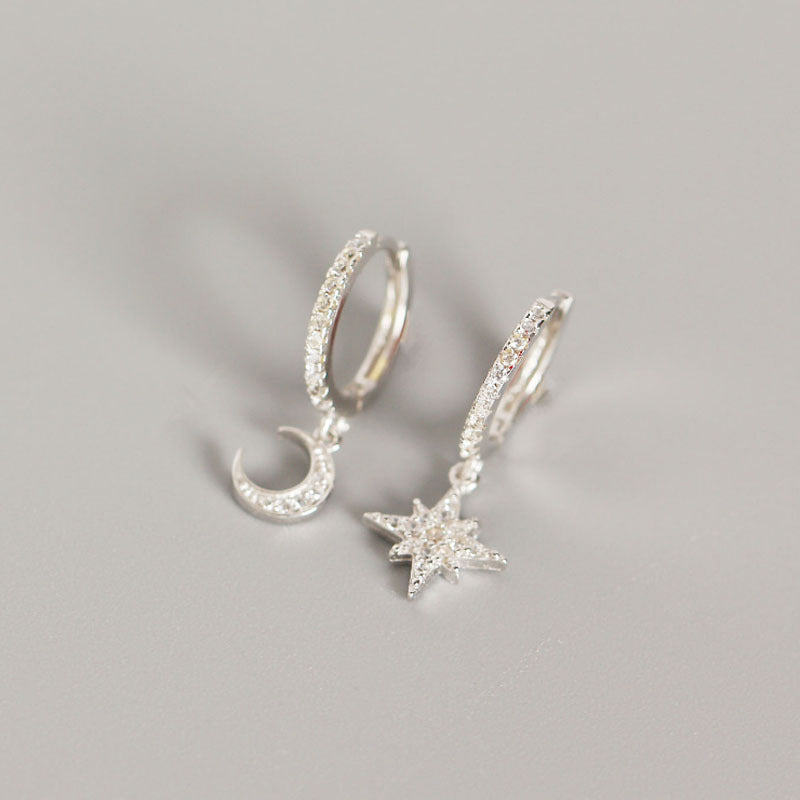 S925 Sterling Silver Asymmetric Earrings Wholesale Gooddiy